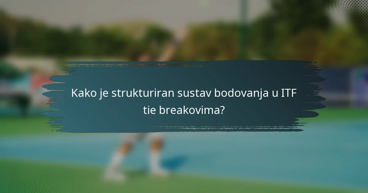 Kako je strukturiran sustav bodovanja u ITF tie breakovima?