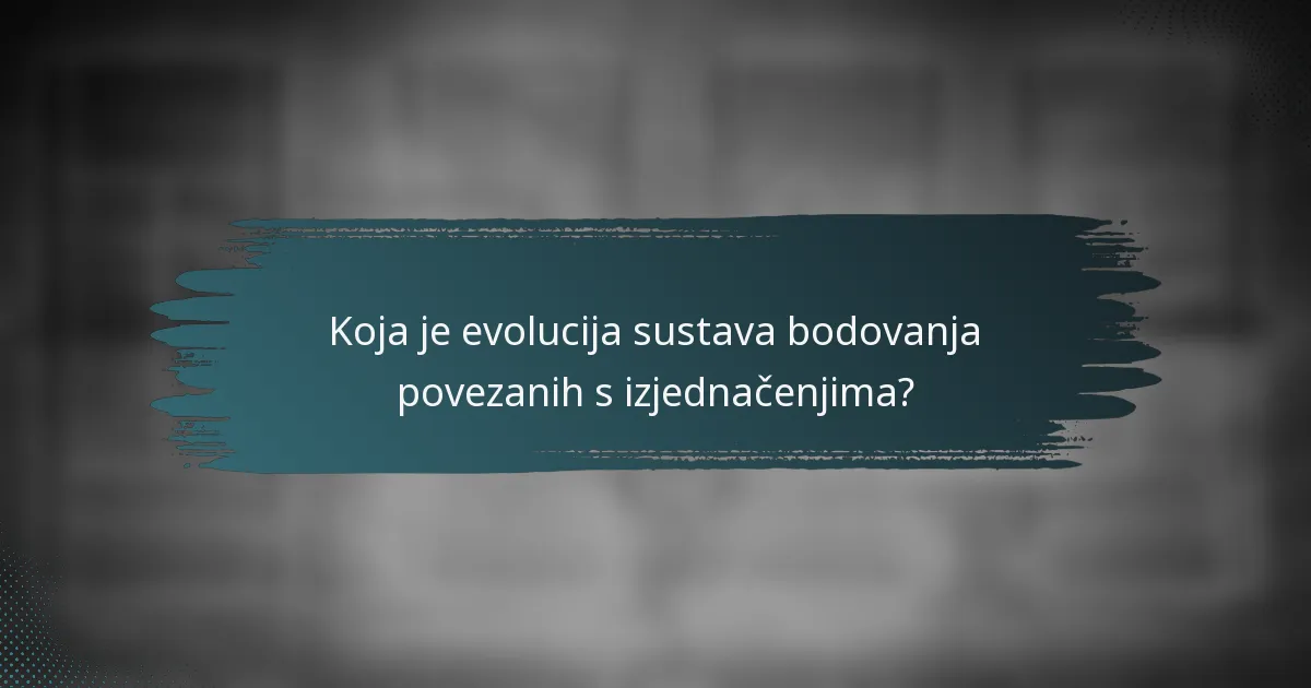 Koja je evolucija sustava bodovanja povezanih s izjednačenjima?