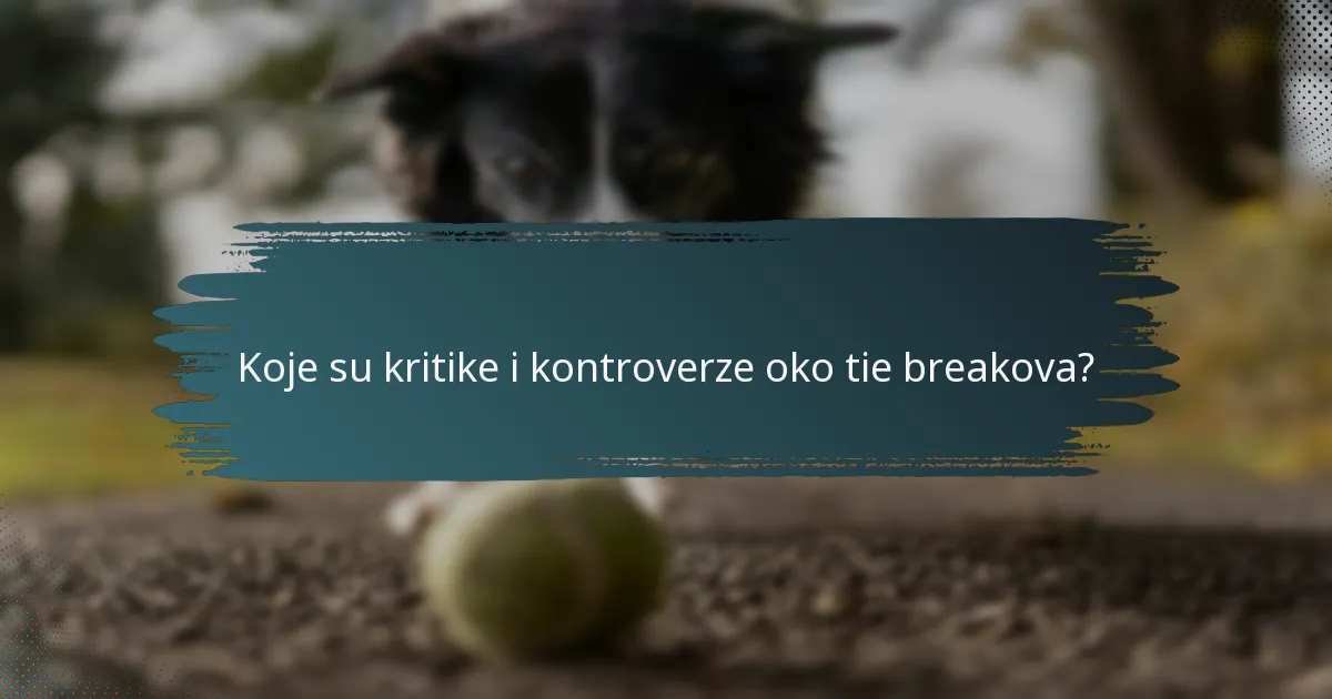 Koje su kritike i kontroverze oko tie breakova?
