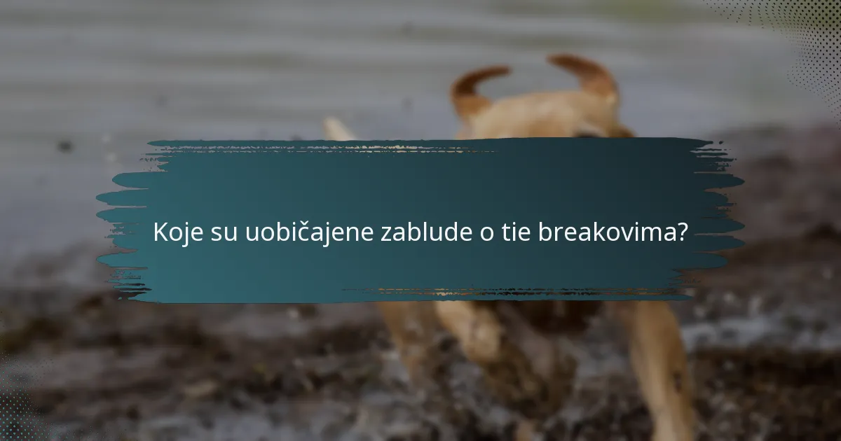 Koje su uobičajene zablude o tie breakovima?