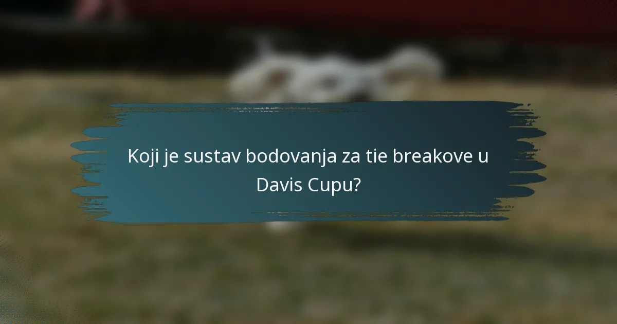 Koji je sustav bodovanja za tie breakove u Davis Cupu?
